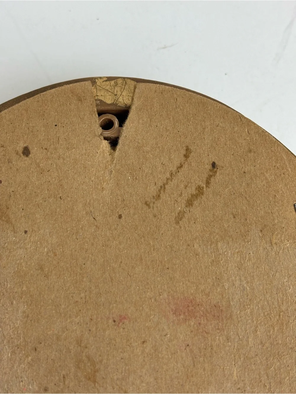 Small vintage oval wall mirror-gold /garnet red